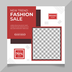 Trendy fashion sale social media post template