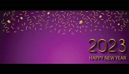 2023 Happy New Year background banner for your seasonal invitations, festive posters.