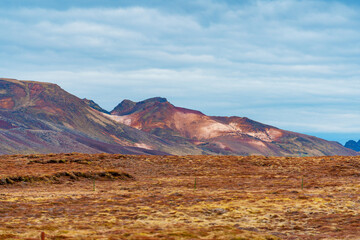 iceland orange mountains landscape