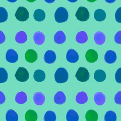 Abstract circle seamless watercolor paint polka dots pattern for wrapping paper and fabrics and linens