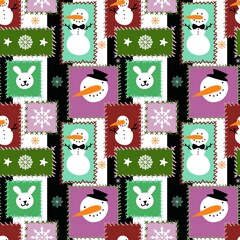 Festive gifts box seamless cartoon doodle pattern for Christmas and birthday and wrapping paper and fabrics and print