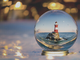 lighthouse snow globe