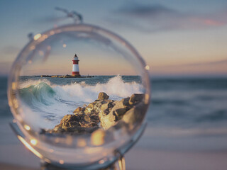 lighthouse snow globe
