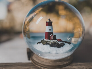 lighthouse snow globe