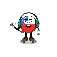 Mascot Illustration of chile flag miner