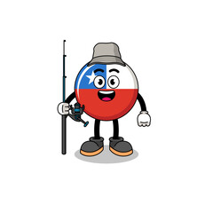 Mascot Illustration of chile flag king