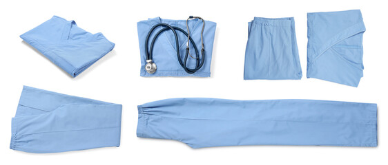 Medical uniform isolated on white. Banner design