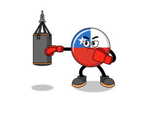 Obraz premium Illustration of chile flag cartoon with i want you gesture