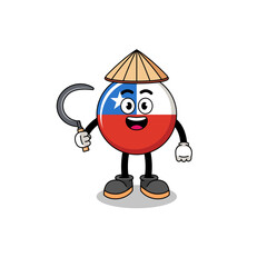 Fototapeta premium Illustration of chile flag boxer