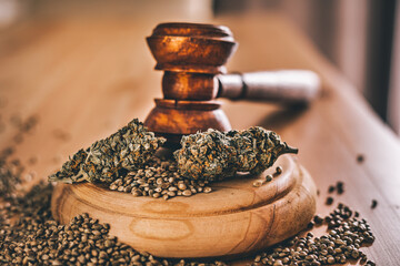 Legality of Medical Cannabis and Seeds, legal and illegal Cannabis, Seeds on the World - Wooden...