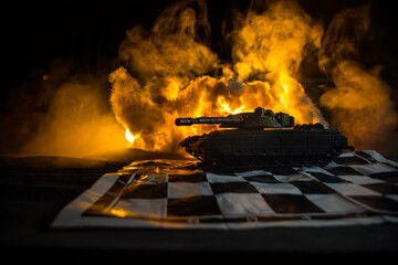 Chess board game concept of business ideas and competition and strategy ideas concep. Chess figures...