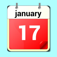 calendar vector drawing, date January 18 on the page