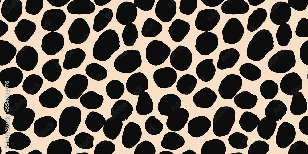 Poster abstract black ink splatter seamless pattern illustration. modern minimalist art print background of