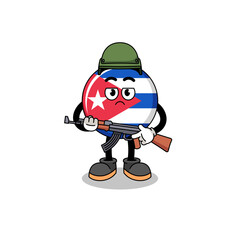 Cartoon of cuba flag soldier