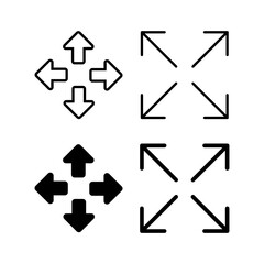 Fullscreen Icon vector for web and mobile app. Expand to full screen sign and symbol. Arrows symbol