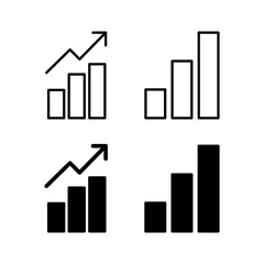 Growing graph Icon vector for web and mobile app. Chart sign and symbol. diagram icon