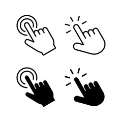 Obraz premium Hand click icon vector for web and mobile app. pointer sign and symbol. hand cursor icon