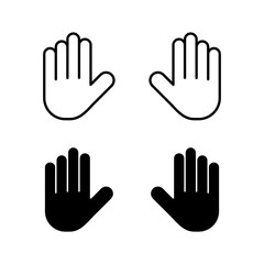Obraz premium Hand icon vector for web and mobile app. hand sign and symbol. hand gesture