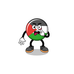 Character Illustration of palestine flag with tongue sticking out