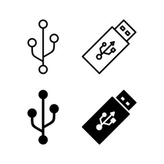 Usb icon vector for web and mobile app. Flash disk sign and symbol. flash drive sign.