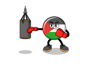 Illustration of palestine flag boxer