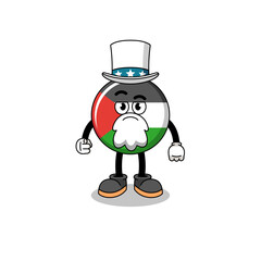 Illustration of palestine flag cartoon with i want you gesture