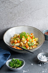 Healthy bowl with chicken and vegetables