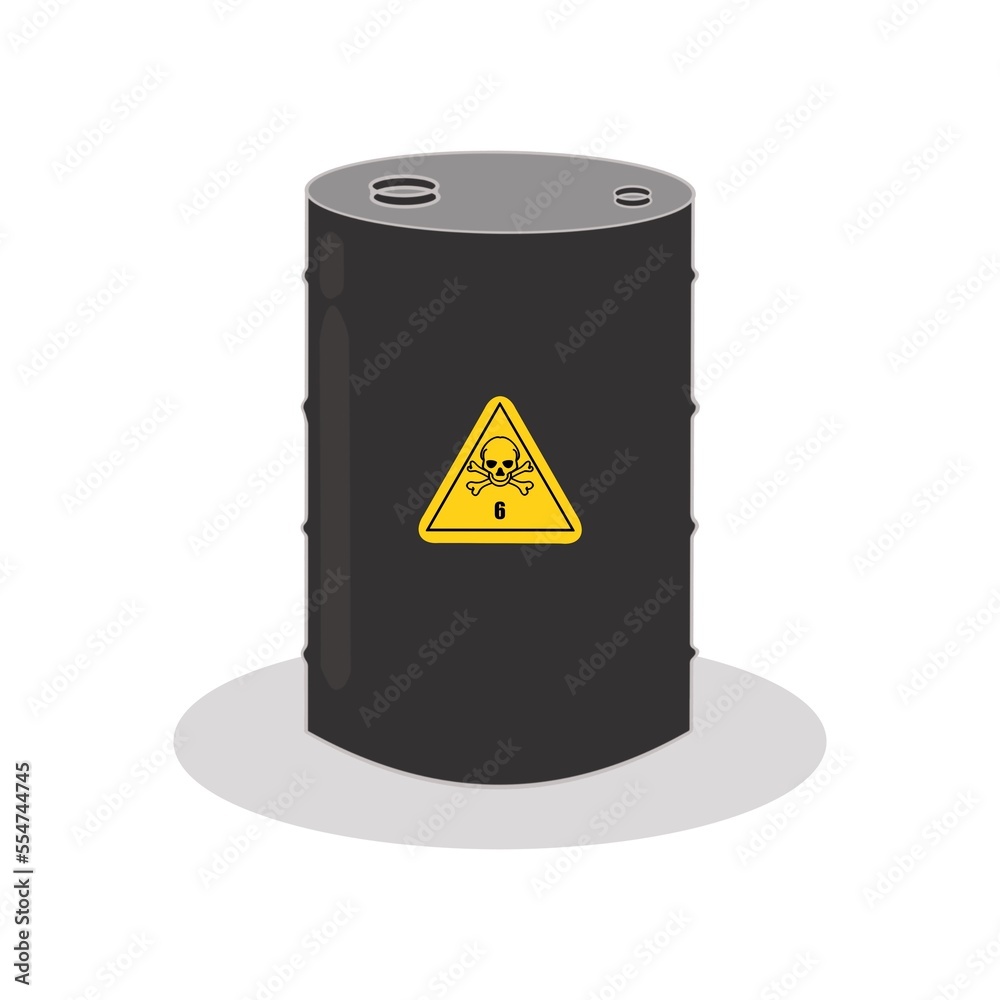 Sticker illustration, The toxic symbol on chemical products, dangerous chemicals in industry