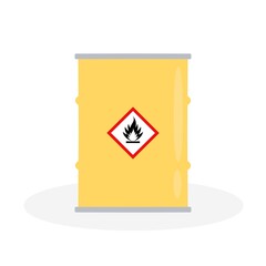 illustration Flammable liquid symbol on the chemical tank, hazardous chemicals in the industry