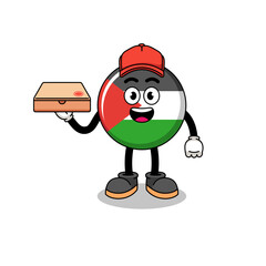 palestine flag illustration as a pizza deliveryman
