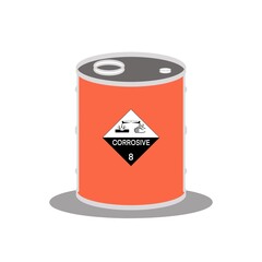 illustration corrosive liquid symbol on the chemical tank, hazardous chemicals in the industry