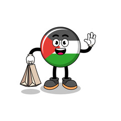 Cartoon of palestine flag shopping