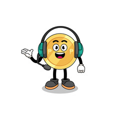 Mascot Illustration of philippine peso as a customer services