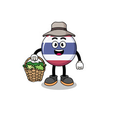 Character Illustration of thailand flag as a herbalist