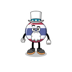 Illustration of thailand flag cartoon with i want you gesture
