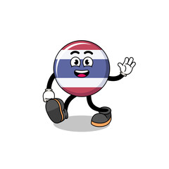 Fototapeta na wymiar thailand flag cartoon walking