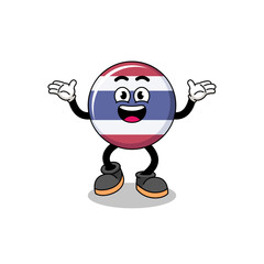 thailand flag cartoon searching with happy gesture
