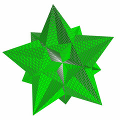 Obraz premium Shining Bright: The Illustrious Green Star Shape. Green star shape. 3D Isolated, Shape Object