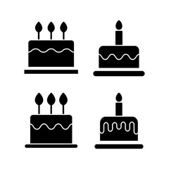 Cake icon vector for web and mobile app. Cake sign and symbol. Birthday cake icon
