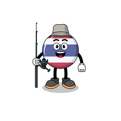 Mascot Illustration of thailand flag fisherman