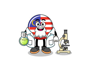 Mascot of malaysia flag as a scientist