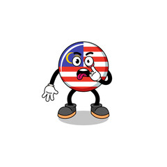 Obraz premium Character Illustration of malaysia flag with tongue sticking out