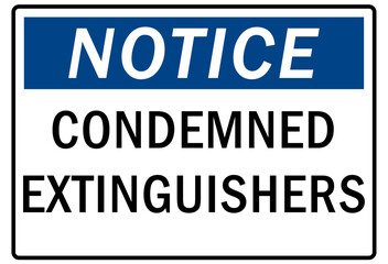 Fire hazard, fire extinguisher sign and label