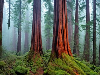 Redwood Forests of Northern California at night - 554748721