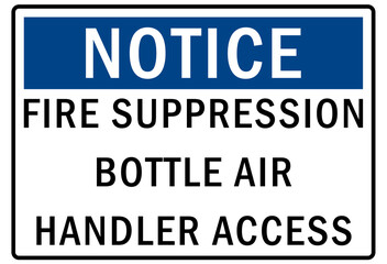 Fire hazard, fire extinguisher sign and label