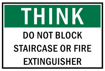 Fire hazard, fire extinguisher sign and label