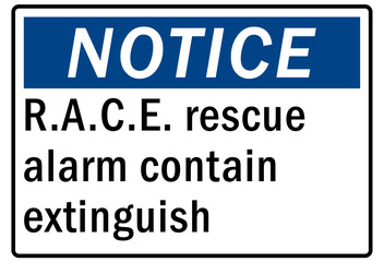 Fire hazard, fire extinguisher sign and label