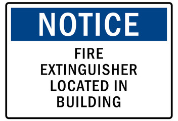 Fire hazard, fire extinguisher sign and label