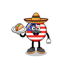Character cartoon of malaysia flag as a mexican chef
