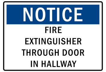 Fire hazard, fire extinguisher sign and label